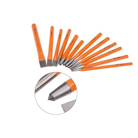 Set Cacciaspine scalpelli piatti punteruoli punzoni cono in acciaio CRV bulini