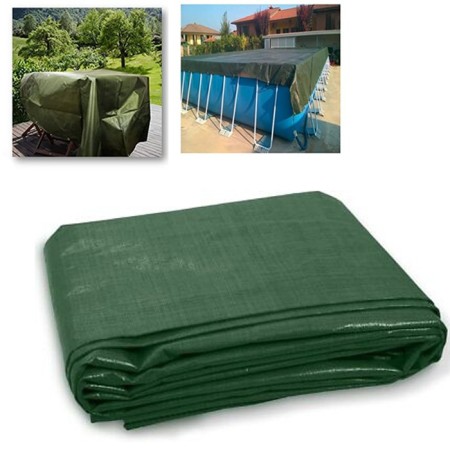 Telo telone antipioggia esterno gazebo piscina misure varie impermeabile verde