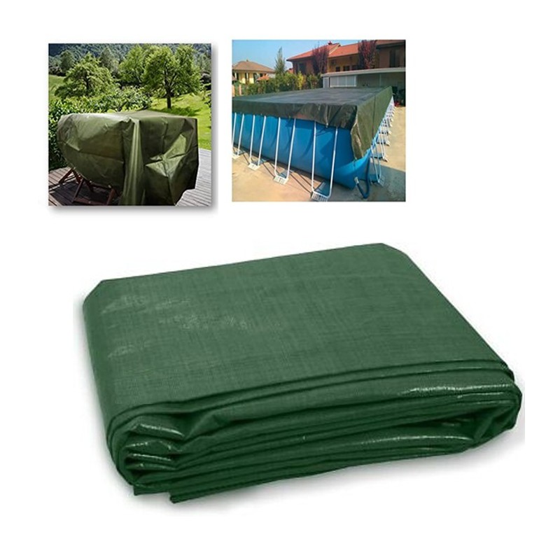 Telo telone antipioggia esterno gazebo piscina misure varie impermeabile verde