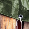 Telo occhiellato PE antipioggia telone impermeabile 3x5m verde copertura esterno