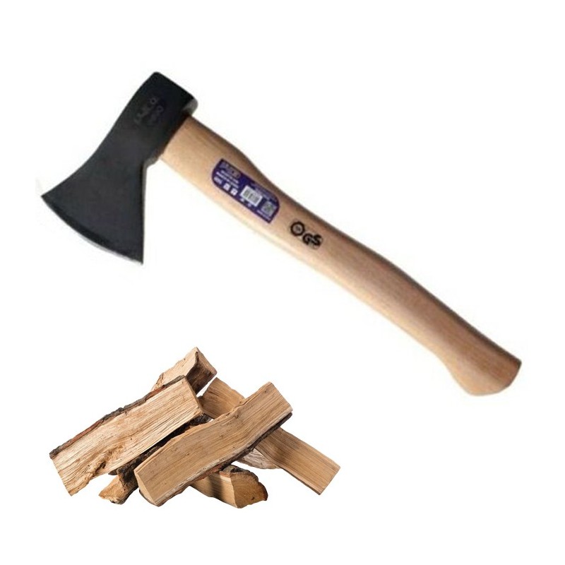 Accetta ascia Spaccalegna 36.5cm Lama 110mm 600gr acciaio Manico in legno scure