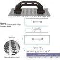 Rasatore per intonaco a denti di lupo Dimensioni 25x15 cm acciaio zincato manico