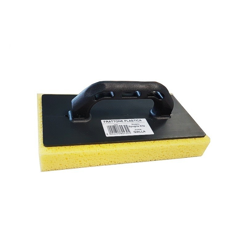 Frattone con spugna gialla per pulizia pulitura piastrelle 28x14,5cm frattazzo