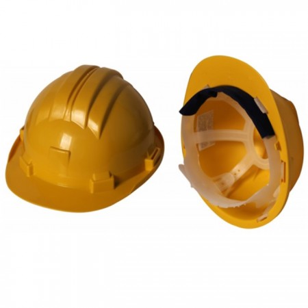 Elmetto casco di protezione in polietilene giallo caschetto sicurezza cantiere