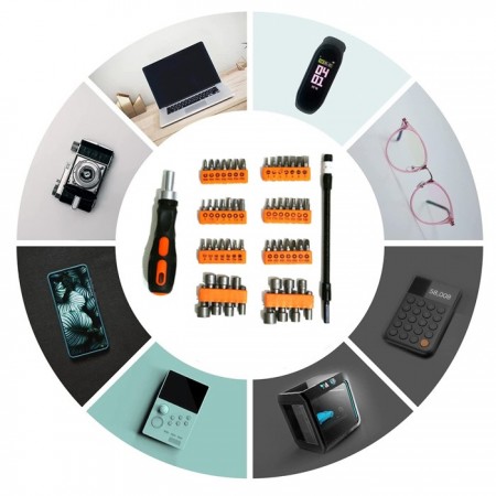 Hongu Elettronics Kit Cacciavite Cricchetto con Flessibile Multiuso...