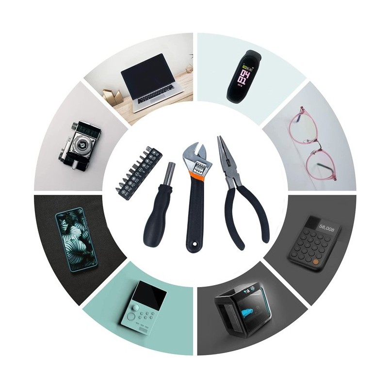 Hongu Elettronics Kit Cacciavite a Incastro Inserti Multiuso 13pz P...