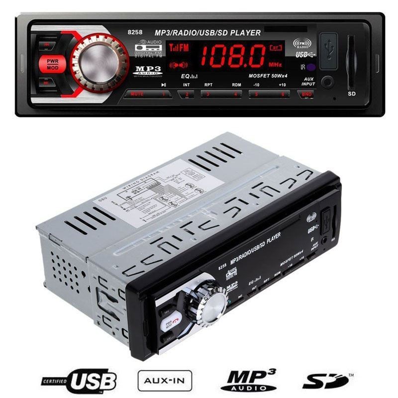 1233 Autoradio Auto Stereo MP3 WMA USB SD MMC AUX Display LCD 50W4 telecomando