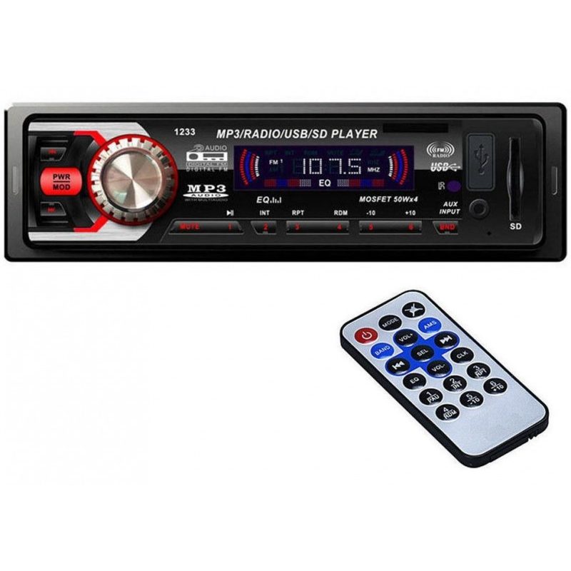1233 Autoradio Auto Stereo MP3 WMA USB SD MMC AUX Display LCD 50W4 telecomando