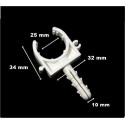 10 CLIP SUPPORTI FERMA REGGI TUBO IN PLASTICA FISCHER DI FISSAGGIO 16/20/25/32mm