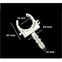 10 CLIP SUPPORTI FERMA REGGI TUBO IN PLASTICA FISCHER DI FISSAGGIO 16/20/25/32mm
