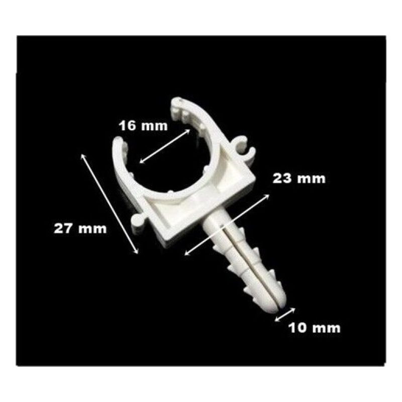 Hongu 10 CLIP SUPPORTI FERMA REGGI TUBO IN PLASTICA FISCHER DI FISS...