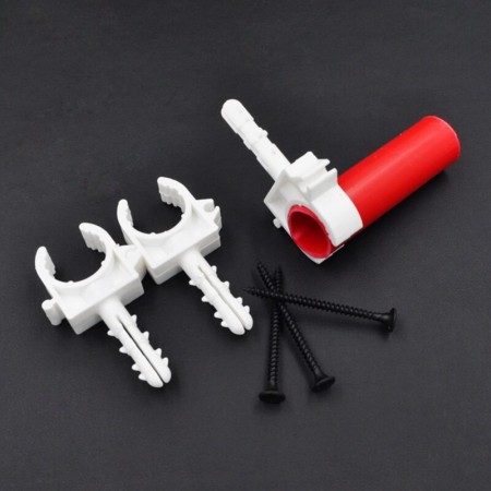 10 CLIP SUPPORTI FERMA REGGI TUBO IN PLASTICA FISCHER DI FISSAGGIO 16/20/25/32mm