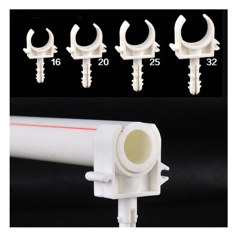 Hongu 10 CLIP SUPPORTI FERMA REGGI TUBO IN PLASTICA FISCHER DI FISS...