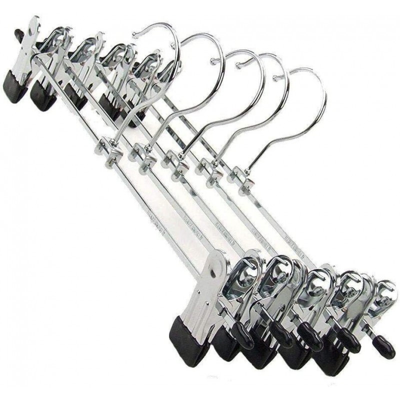 Hongu Set 12 Grucce con pinze regolabili Appendiabiti metallo accia...