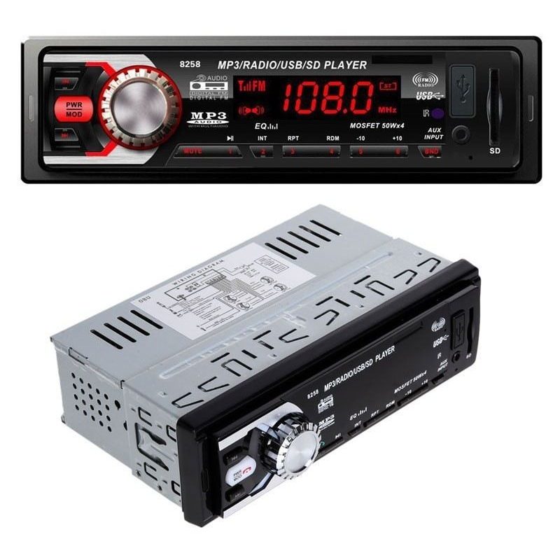 1233 Autoradio Auto Stereo MP3 WMA USB SD MMC AUX Display LCD 50W4 telecomando