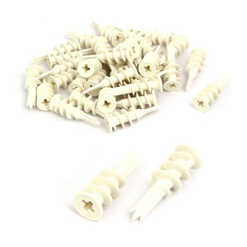 50PZ Tassello tasselli in nylon vite autoperforante cartongesso 13x41mm E8-41