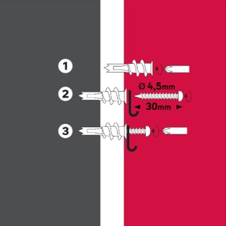 50PZ Tassello tasselli in nylon vite autoperforante cartongesso 13x41mm E8-41