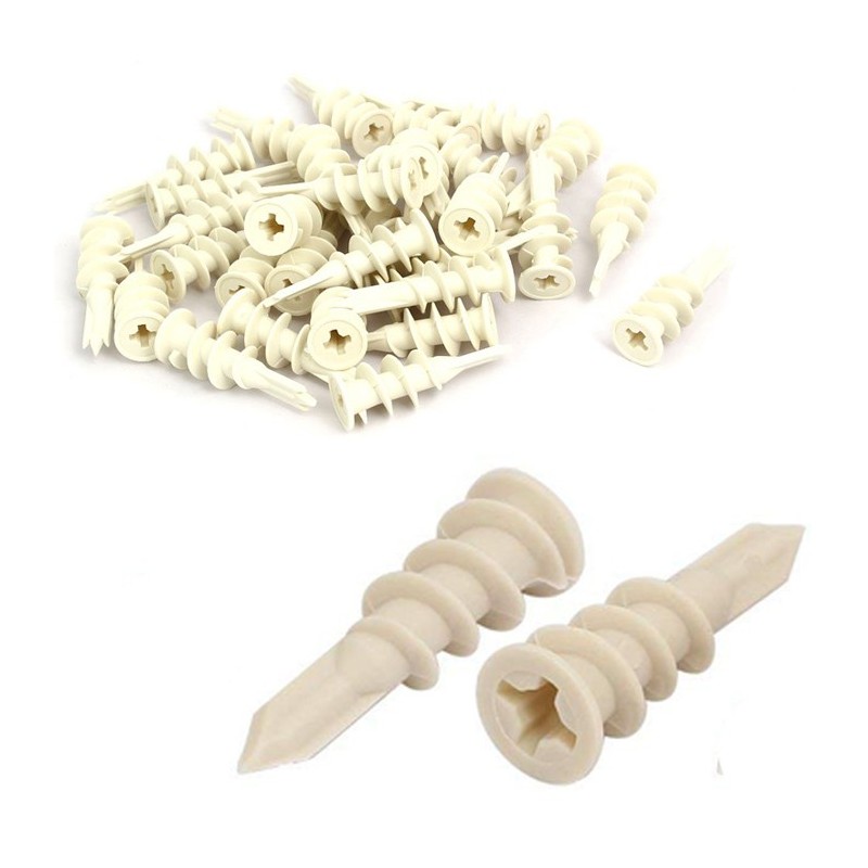 80 Pezzi Tassello tasselli in nylon vite autoperforante cartongesso E8 fissaggio