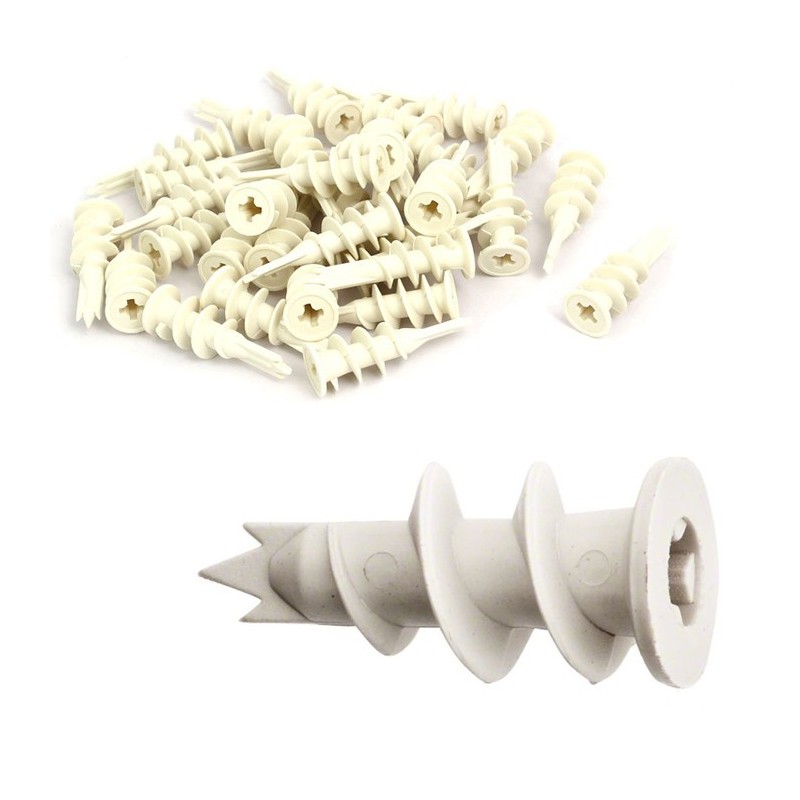 60PZ Tassello tasselli in nylon vite autoperforante cartongesso 14x33mm E8-33
