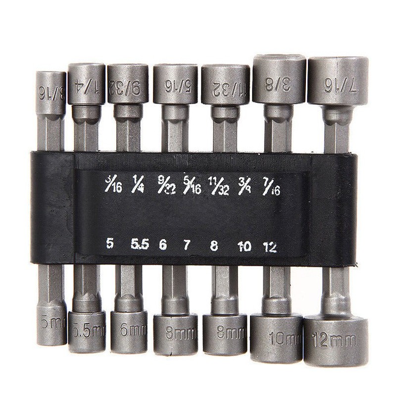 Set inserti chiavi a bussola avvitatore 14 PZ ATTACCO 1/4" esagonale codolo