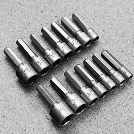 Set inserti chiavi a bussola avvitatore 14 PZ ATTACCO 1/4" esagonale codolo