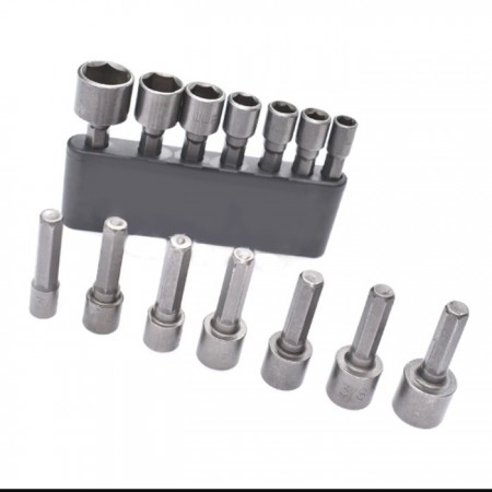 Set inserti chiavi a bussola avvitatore 14 PZ ATTACCO 1/4" esagonale codolo