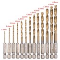 SET 13pz punte per trapano avvitatore codolo esagonale 1,5/6,5mm HSS per metallo
