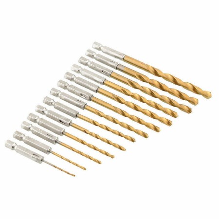 SET 13pz punte per trapano avvitatore codolo esagonale 1,5/6,5mm HSS per metallo