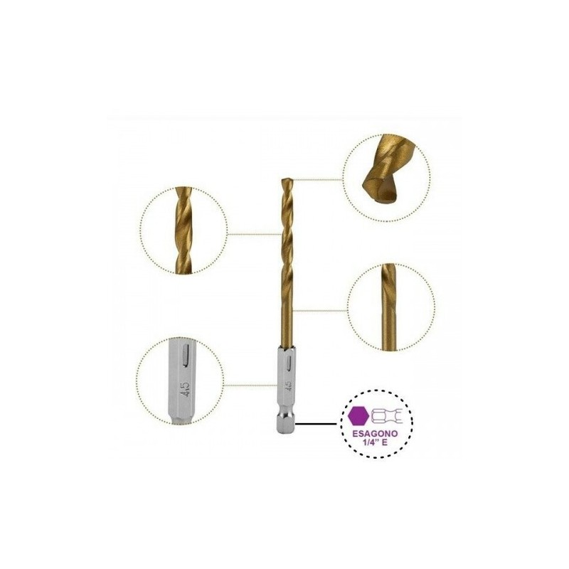Hongu SET 13pz punte per trapano avvitatore codolo esagonale 1,5/6,...