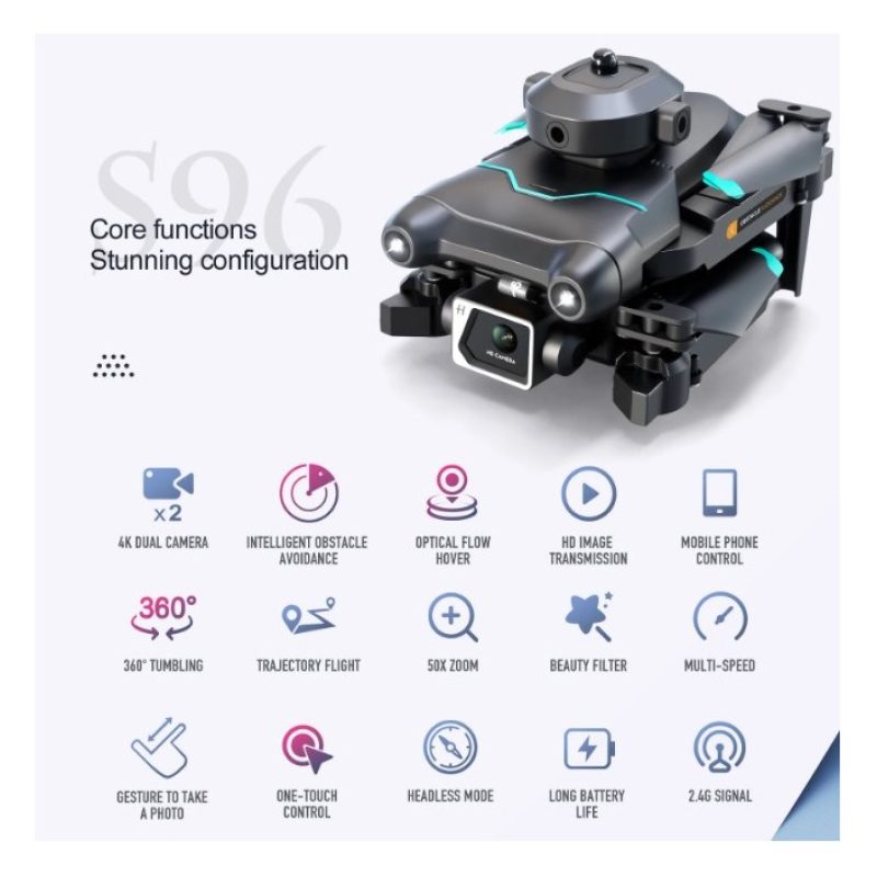 DOBO Mini drone S96 con fotocamera 4K HD elicottero telecomandato g...