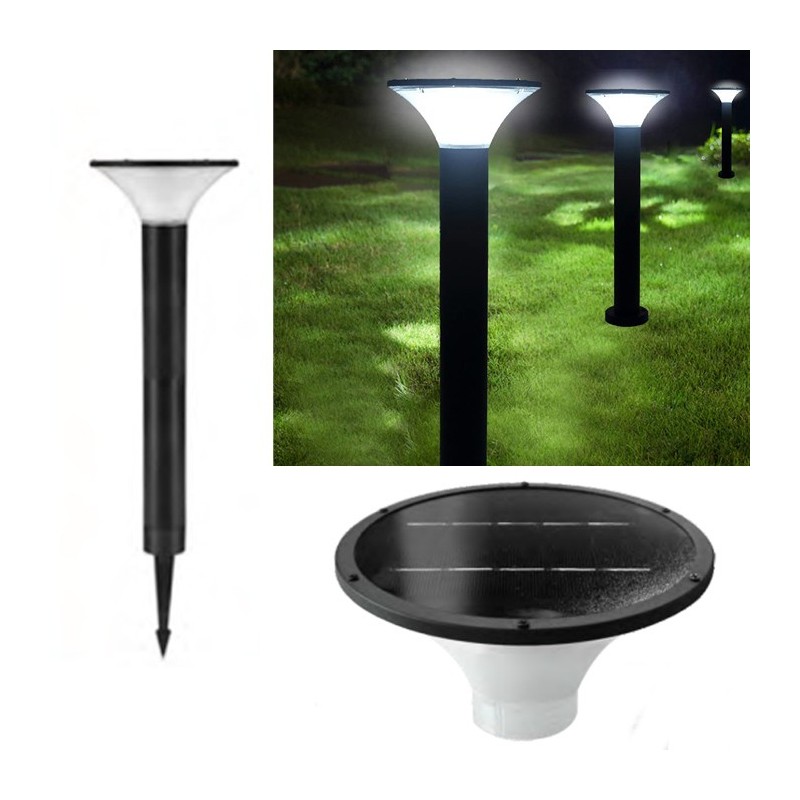 Lampione lampada da esterno lampioncino solare giardino telecomando faro 80cm