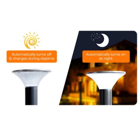 Lampione lampada da esterno lampioncino solare giardino telecomando faro 80cm