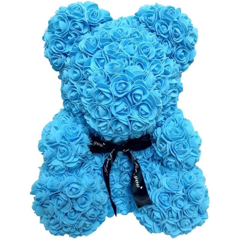 Hongu Orsetto di rose artificiale rosa 25cm idea regalo per anniver...