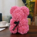 Orsetto di rose artificiale rosa 25cm idea regalo per anniversario san valentino