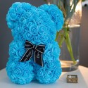 Orsetto di rose artificiale rosa 25cm idea regalo per anniversario san valentino