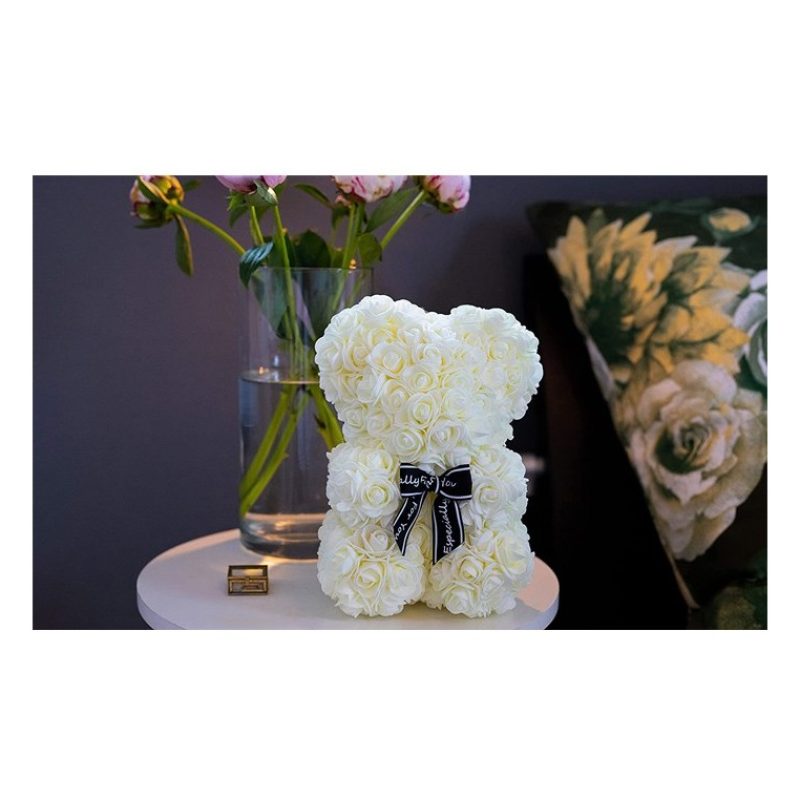 Hongu Orsetto di rose artificiale rosa 25cm idea regalo per anniver...