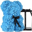 Orsetto di rose artificiale rosa 25cm idea regalo per anniversario san valentino