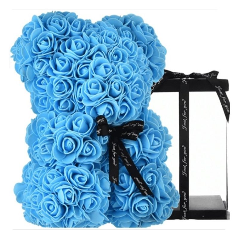 Hongu Orsetto di rose artificiale rosa 25cm idea regalo per anniver...