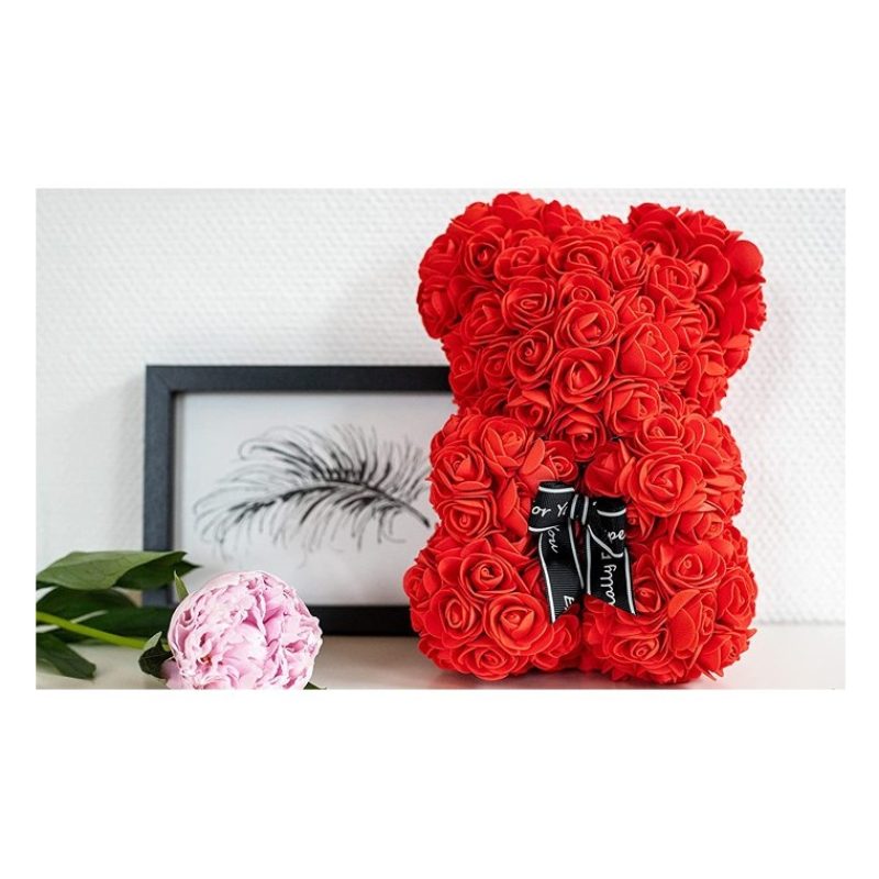 Hongu Orsetto di rose artificiale rosa 40cm idea regalo per anniver...