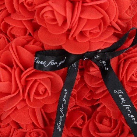 Orsetto di rose artificiale rosa 40cm idea regalo per anniversario san valentino