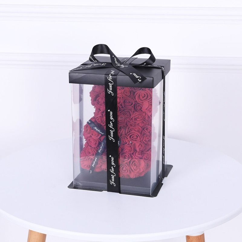 Hongu Orsetto di rose artificiale rosa 40cm idea regalo per anniver...