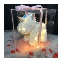 Unicorno di rose artificiali led 25 cm idea regalo anniversario san valentino 3D
