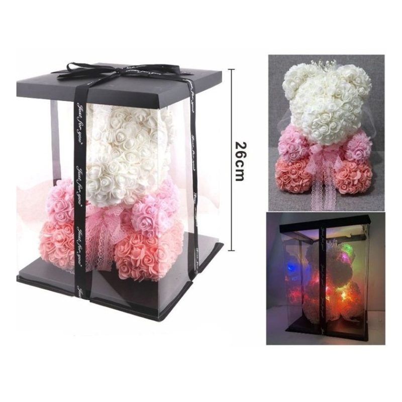 Hongu Orsetto di rose artificiale led idea regalo anniversario san ...