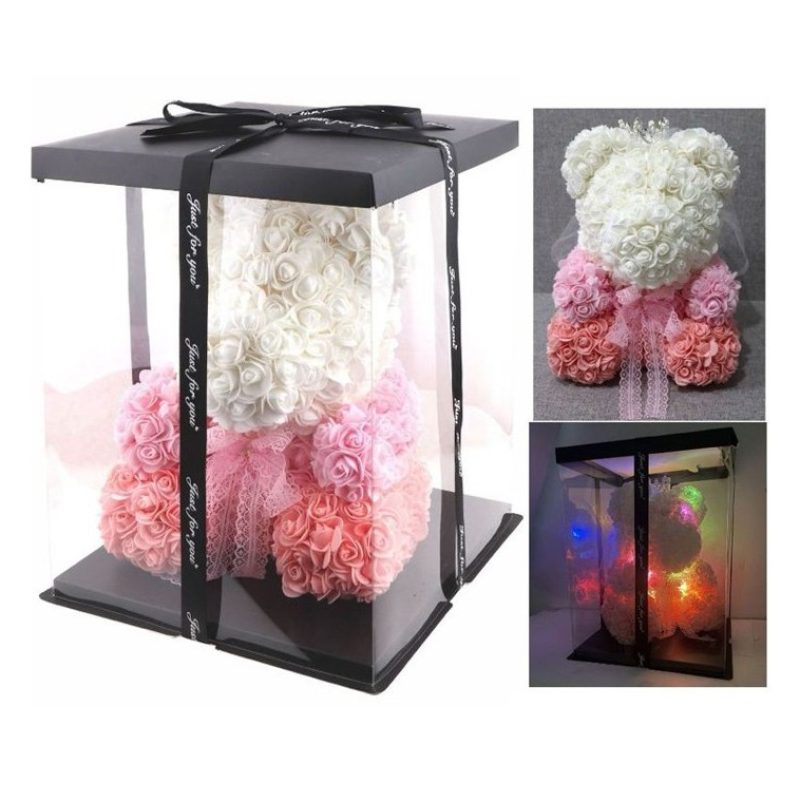 Hongu Orsetto di rose artificiale led idea regalo anniversario san ...