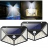 Hongu 2x Faro faretto lampada luce 100 Led esterno energia solare s...