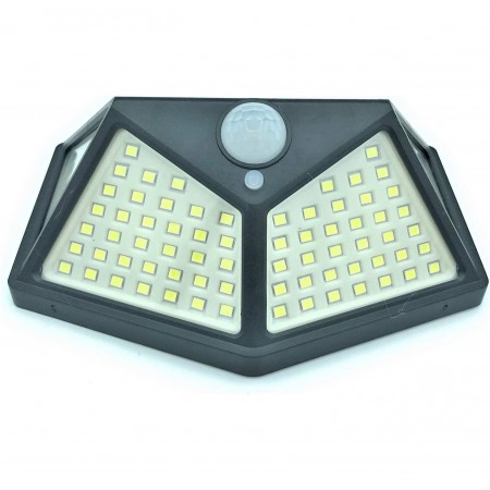 2x Faro faretto lampada luce 100 Led esterno energia solare sensore movimento