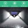 Hongu 2x Faro faretto lampada luce 100 Led esterno energia solare s...
