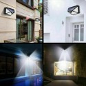 2x Faro faretto lampada luce 100 Led esterno energia solare sensore movimento