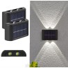 2 Lampada a LED energia solare Luce da parete muro Faro applique La...