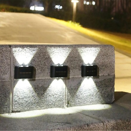 2 Lampada a LED energia solare Luce da parete muro Faro applique Lampada esterno